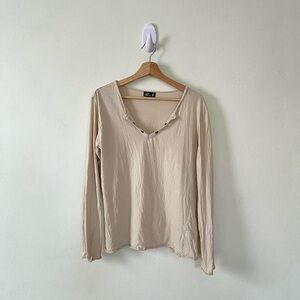 Cream Long Sleeved Top